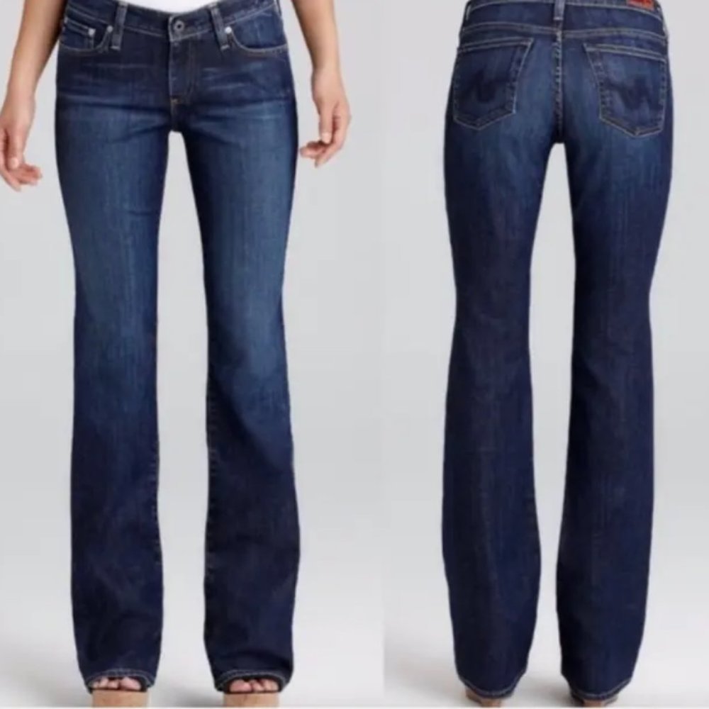 👖 GUC AG Adriano Goldschmied The Jessie Curvy Boot Cut Bootcut 32R Dark Wash Y2K